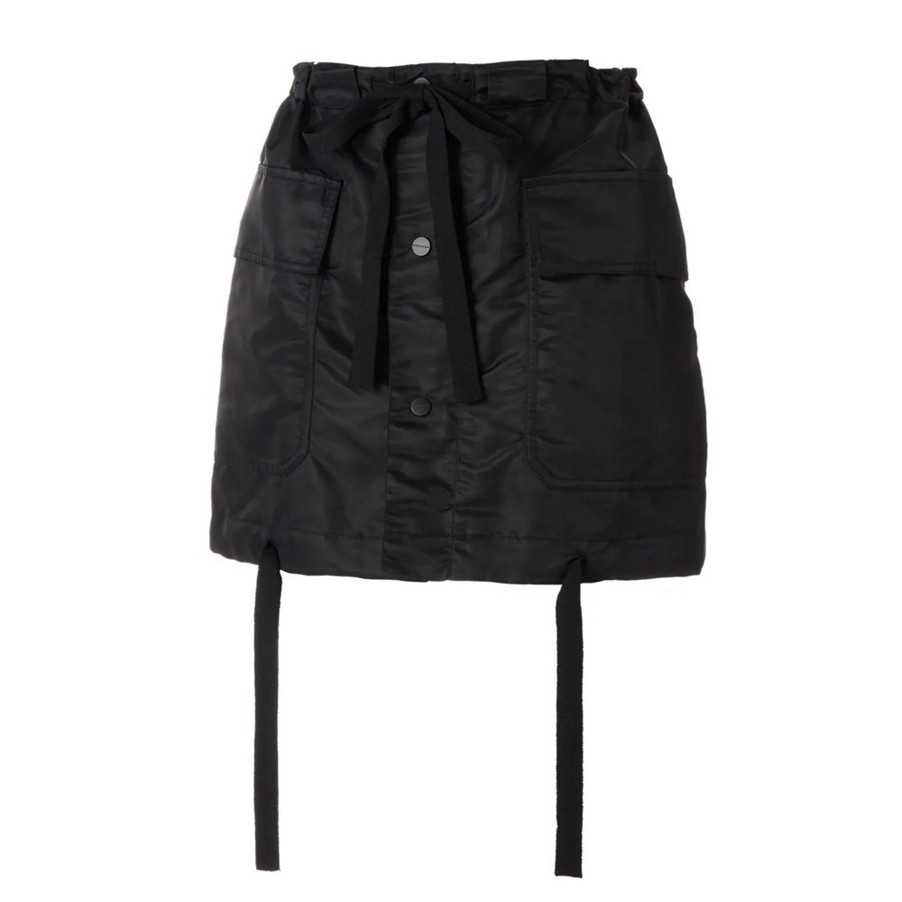 NWT Onitsuka Tiger Women’s WS Skirt in Black Mini Cargo Tie Waist Hem Streetwear